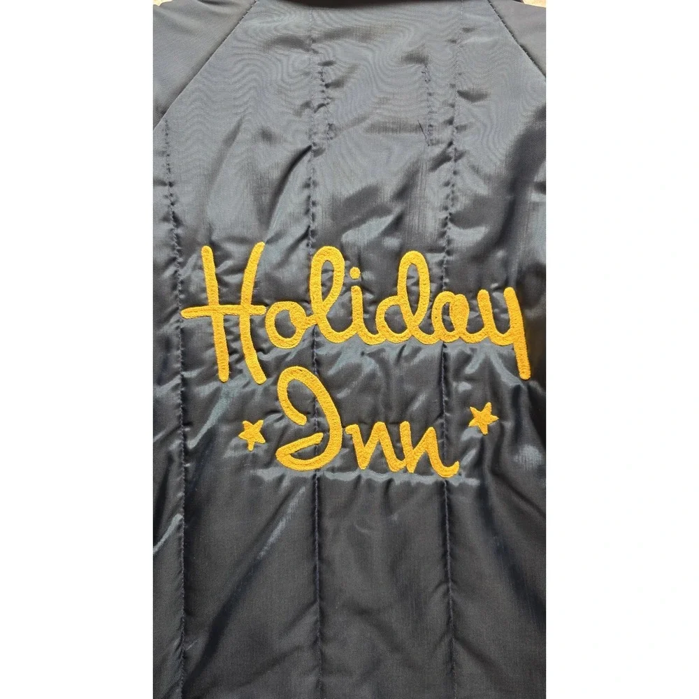Vintage 70s 80s Holiday Inn Coat Walls Blizzard‎ Pruf Adult L USA Made Dark Blue